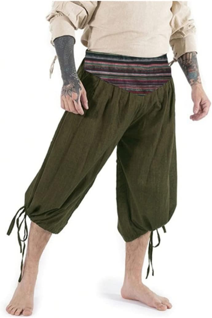 BLESSUME Medieval Breeches Mens Colonial Pirate Pants
