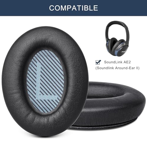 GEVO Ear Pads para Bose SoundLink AE2 / SoundLink Around Ear ii - Negro | Repuestos de Almohadillas con Cuero Proteico Premium y Espuma de Memoria miniatura 2