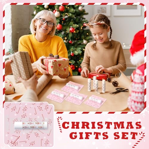Image of 24 Pcs Christmas Nutcracker Flavor Lip Balms Bulk Pink Nutcracker Gifts Candy Lipstick for Christmas Birthday Party Favor Guest Lip Balm Gift Set Travel Size Winter Favors Decorations