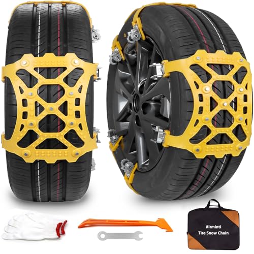 Catene da Neve, 6 pezzi, catene di sicurezza universali per auto, catene per pneumatici per larghezza 165-265 mm/6,5"-10,43", catene di trazione di emergenza per la maggior parte delle auto/SUV