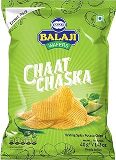 Balaji Chaat Chaska (Tickling Spicy Potato Chips) - 40g - (Pack of 4)