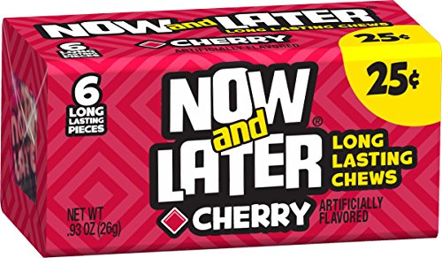 Now & Later Original Taffy Chews Candy, Cherry, 0.93 Ounce Bar, Pack Of 24 & Soft Taffy Chewy Banana Fruit Chews, Pack Of 24 #TOP2