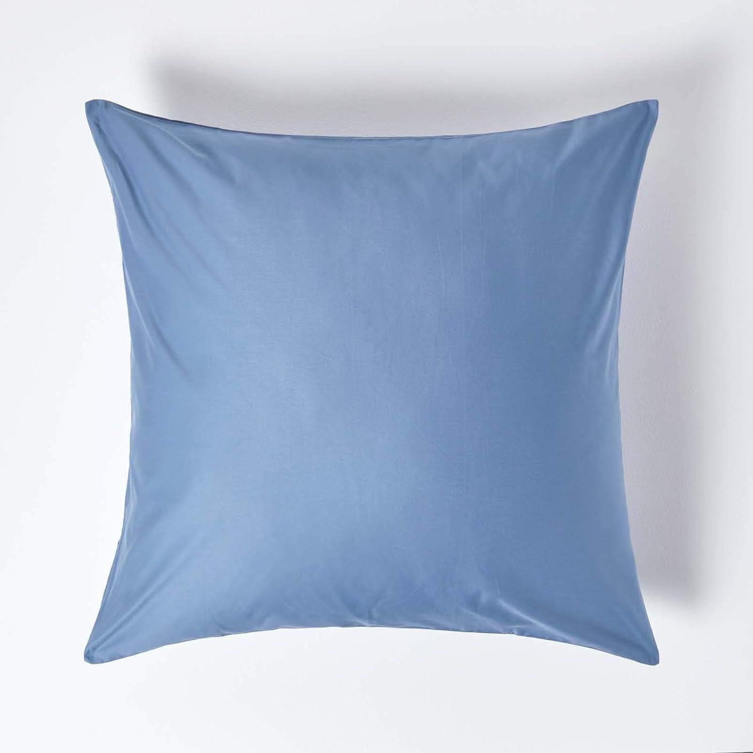 Homescapes Airforce Blue 1000 Thread Count Egyptian Cotton Blue 80 X 80 Cm Pillowcase Euro Size Luxury Pillow Case Pack Of 2