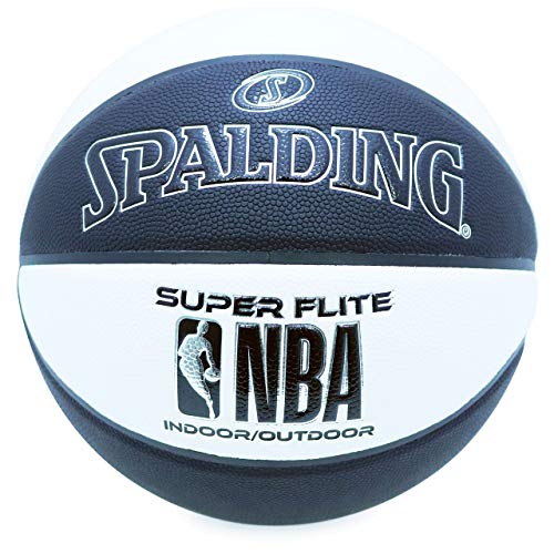 SPALDING(スポルディング) バスケットボール 7号 屋内用/屋外用 合成皮革 バスケットボール スーパーフライト ブラックxホワイト 76-351Z NBAロゴ入り 76-351Z