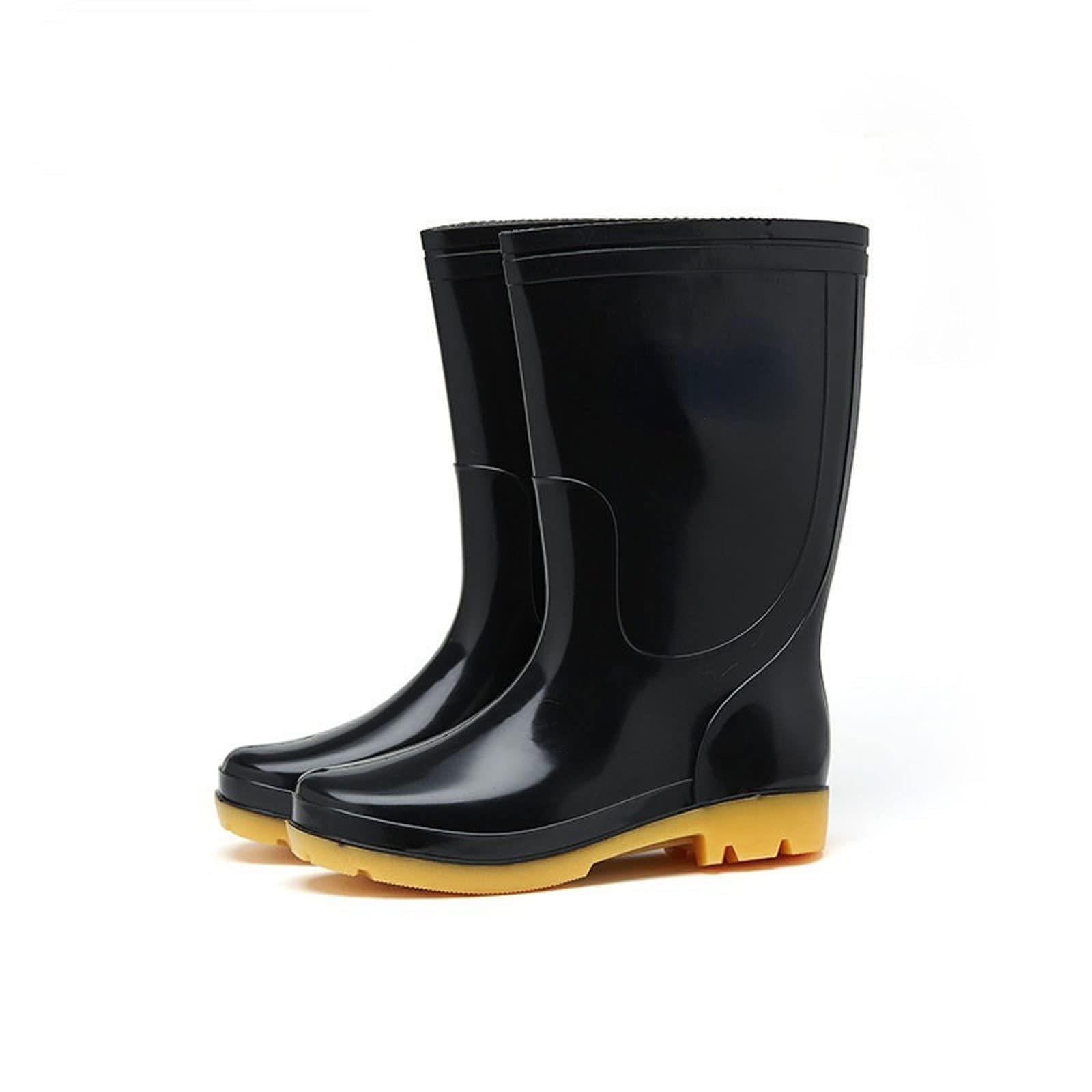 Męskie buty błotne, Męskie buty Muck Boots, czarne, zimowe, przeciwdeszczowe, antypoślizgowe, wodoodporne, z wysokim kołnierzem, odporne na zużycie, odpinaną bawełnianą osłoną, robocze BHP(11)