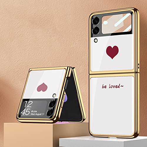 Étui Galaxy Z Flip 3 5G coque fine en verre 9H finition premium blanche