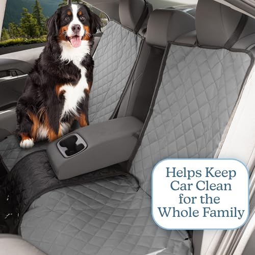 Dog Car Seat Cover for Back Seat - Water-Resistant Car Seat Protector for Cars, Trucks, and SUVs - Seat Cover Protects from Scratches, Mud, Pet Hair, and Accidents - Car Accessories by PETMAKER (Gray) by PETMAKER - Used condition - Image 4