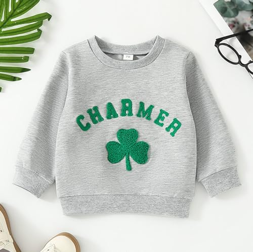 Boy's Fleece Sweatshirts Toddler Boys Girls Long Sleeve St.Patric.k's Day T Shirt Pullover with Lightweight2