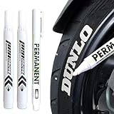 Nurila 3 Stück Reifenstift Weis Wasserfest, Auto Reifen Stift Weiß,2mm*2,1mm*1, Graffiti...