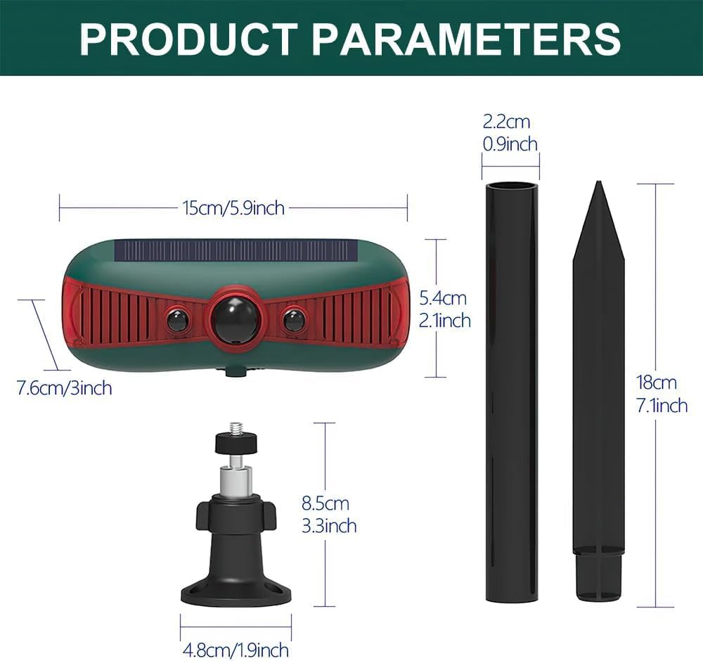 Alarma solar sensor de movimiento al aire libre, altavoz dual de 129 dB, sistema de alarma de seguridad de sonido 13 impermeable, luz estroboscópica de advertencia, casa granja huerta granero