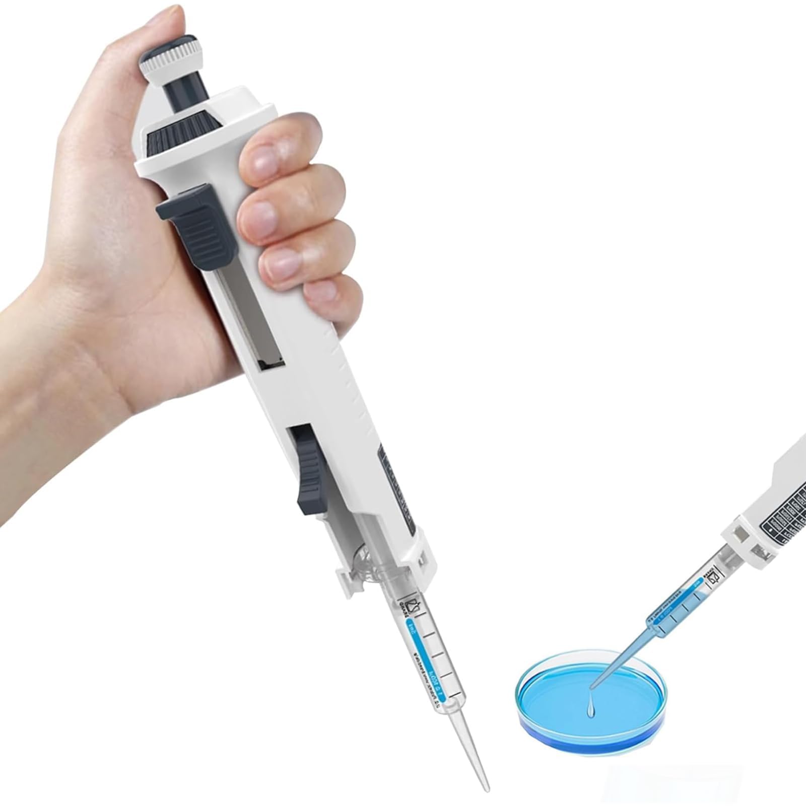Pipety elektroniczne z regulowaną objętością, końcówki pipet 5 ml, konstrukcja jednokanałowa, sterowanie cyfrowe do badań chemicznych i naukowych, 5 biegów