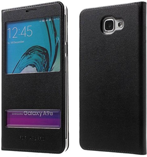 SmartLike Window Leather Flip Cover for Samsung Galaxy On5 SM-G550F Black