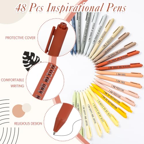 Image of Mooliwe 96 Pcs Positive Affirmation Gift Set Gratitude Notebooks with Pens Small Bags Motivational Encouragement Notepads Daily Affirmations Journal for Women Stress Relief Self Care (Rainbow)