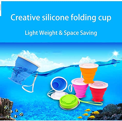 Collapsible Cup - Silicone Foldable Cup-Expandable Folding Drinking Cup -Reusable Portable Mugs Cup For Travel, Camping, Hiking, Survival, Car, Picnic, Beach, Holiday Vacation, Outdoor Sports Blue #TOP3