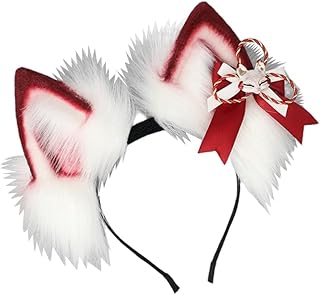 Diadema de orejas de zorro eléctrica movible de lobo gato perro orejas diadema animales peludos accesorios para el pelo