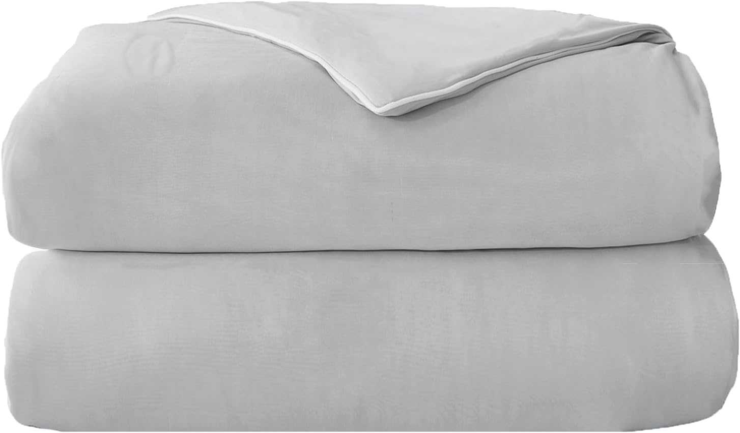 Comforter King Size Lightweight Fluffy Comforter Bed Blanket Classic Solid Color Soft Quilt All Season for Dormitory Camping Bedroom, Gray,90x106