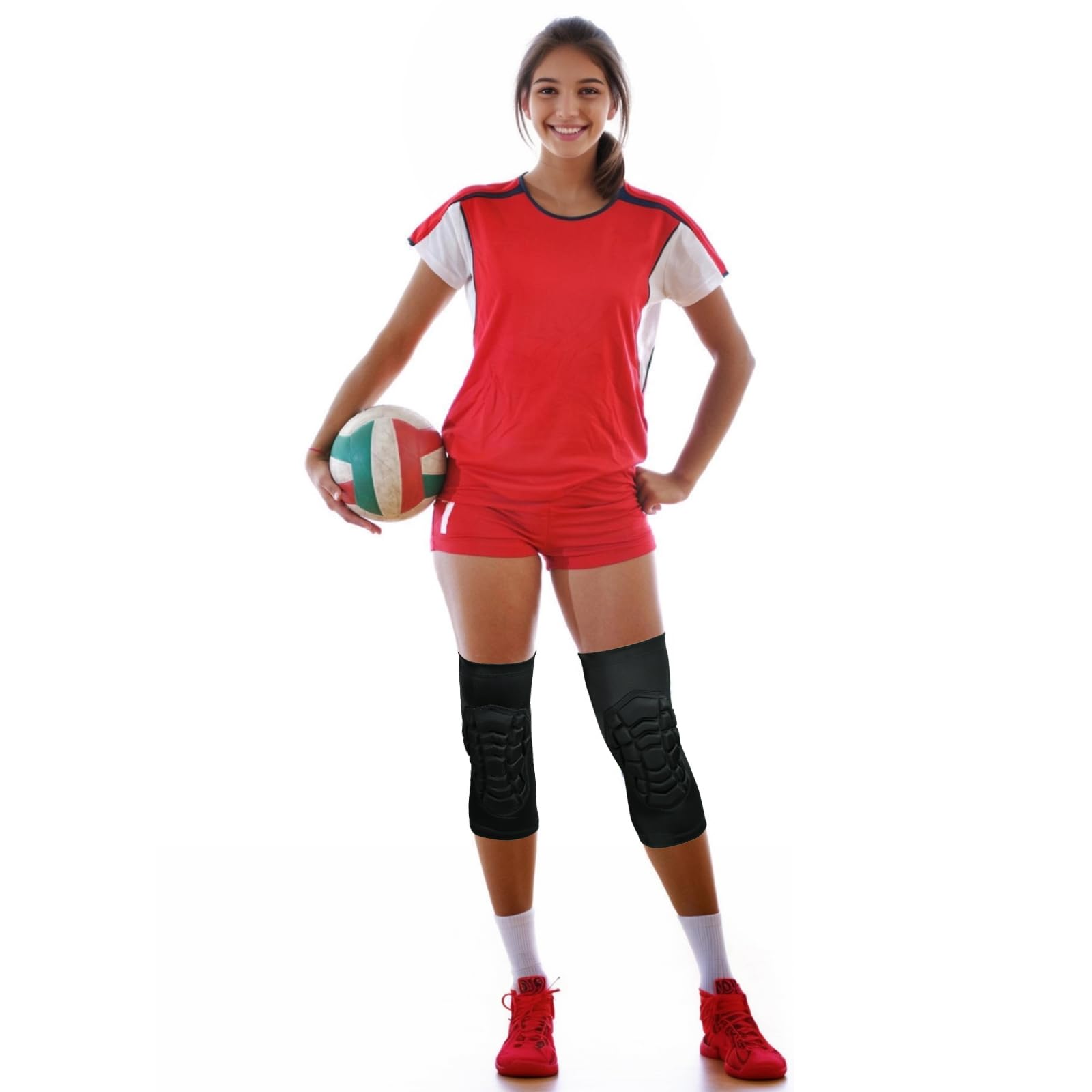 Genouillères de volley-ball respirantes de niveau professionnel rembourrées pour hommes, femmes, jeunes, adultes, filles, garçons, genouillères pour combat, basket-ball, football, construction