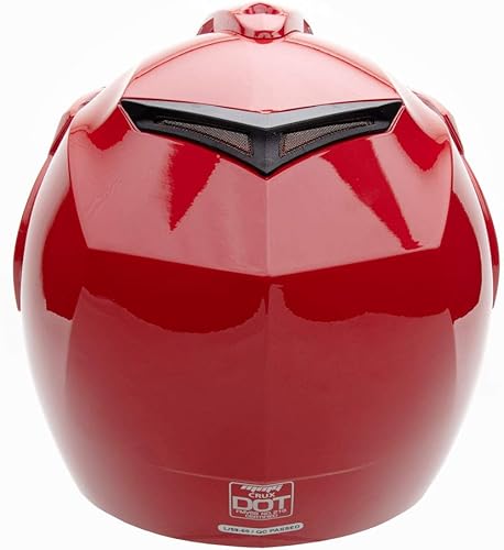 Miniatura 4 de MMG - Casco abierto para motocicleta - DOT - uso legal en carretera  Visera transparente abatible, XL, Rojo (Shiny Red)