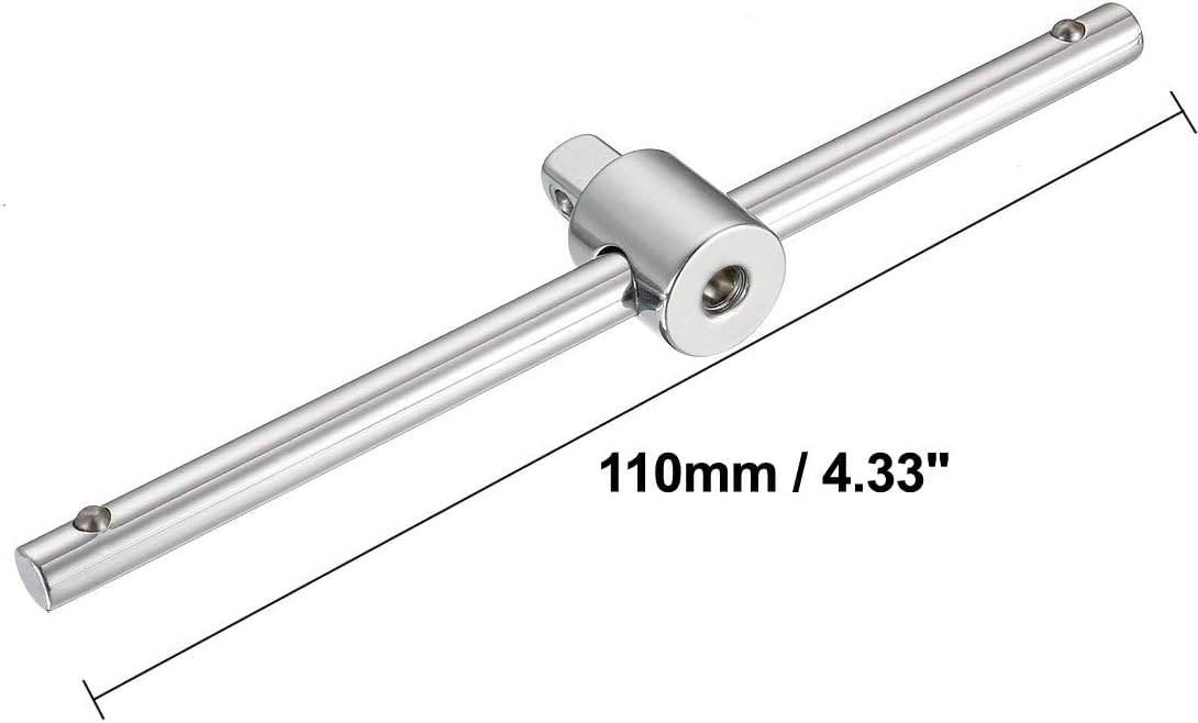uxcell 1/4 Inch Drive Sliding Wrench Breaker Bar Adjustable T-Handle Socket Hand Tool