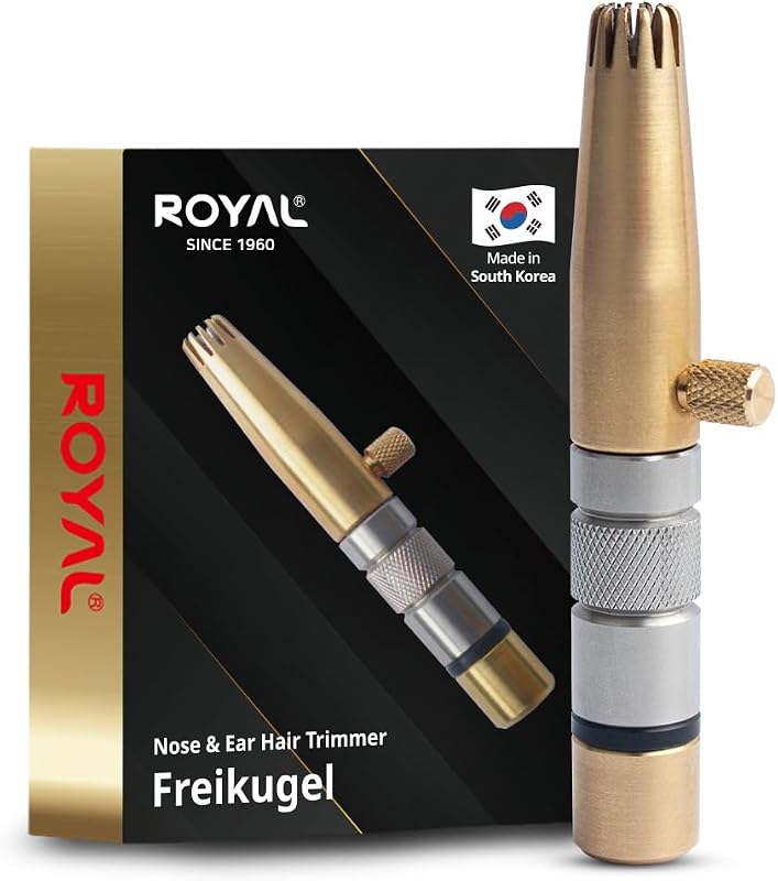 ROYAL Aparador manual de pelos do nariz e orelhas ET-32, brass e aço inoxidável, impermeável