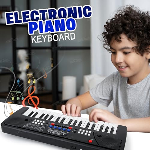 Image of Zest 4 Toyz 37 Key Piano Keyboard Toy with Mic & Song Recording Electronic Piano Keyboard 8 Rhythms 8 Tones Multi-Function Musical Instrument for Kids - Black