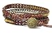 Tree of Life Bracelet Picasso Jasper Beaded Wrap (Bronze Button)