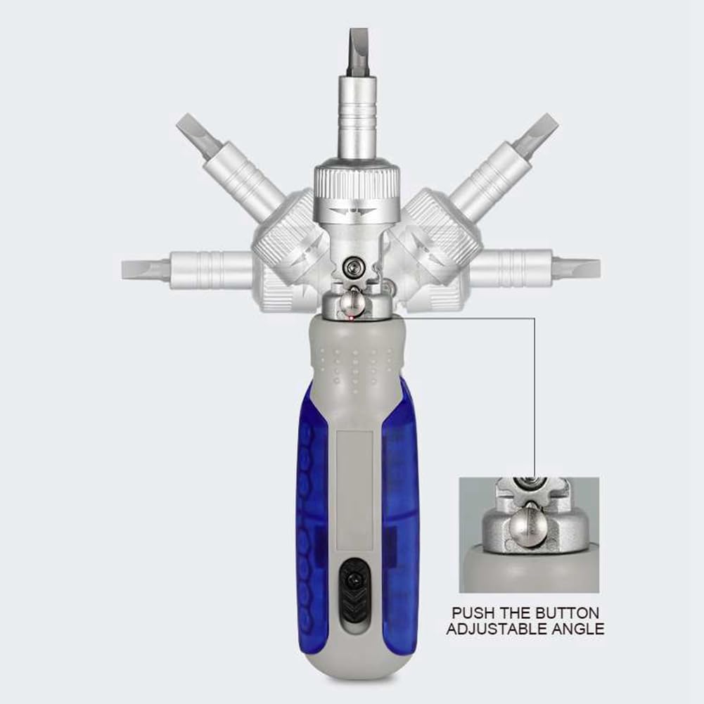 Rensimote Multi Angle Bidirectional Ratchet Screwdriver Set 15 in 1 Torx Magnetic Screw Driver Bit Screwdrivers Easy to Use B - Image 2