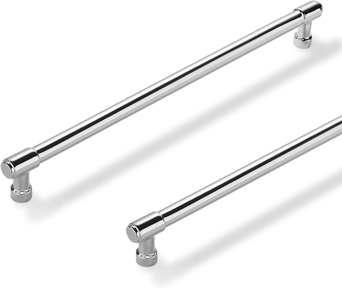 Jasper Pulls 2 Pack Polished Chrome Cabinet Pulls 10 Inch Hole Centers for Kitchen Cupboard Handles Modern Drawer Pulls Bathroom Cabinet Pulls Wardrobe Door Handles