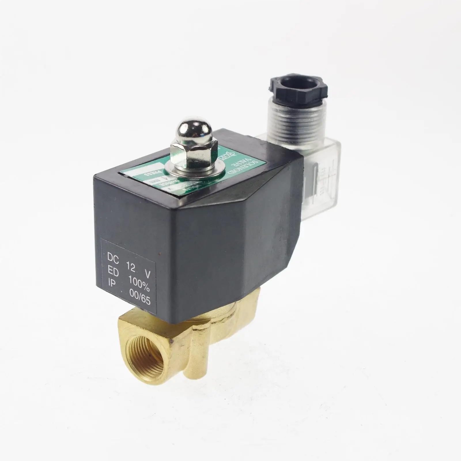2-drożny zawór elektromagnetyczny BSPP NC mosiężny 3/8" 12V DC 24V DC 110V AC 220V AC, metan, propan, przyłącze gazu, paliwa, powietrza i wody (24V)