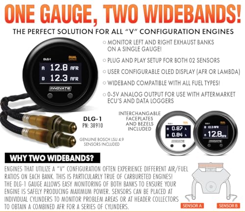 Innovate Motorsports 3891 38910 DLG-1 Dual Wideband Air/Fuel Ratio Gauge Kit - Thumbnail 5