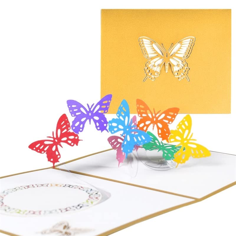 Glückwunschkarte 3D-Schmetterling-Pop-up-Geburtstagskarten-Geschenk Niedliche Tier-Grußkarten (10er Packung)