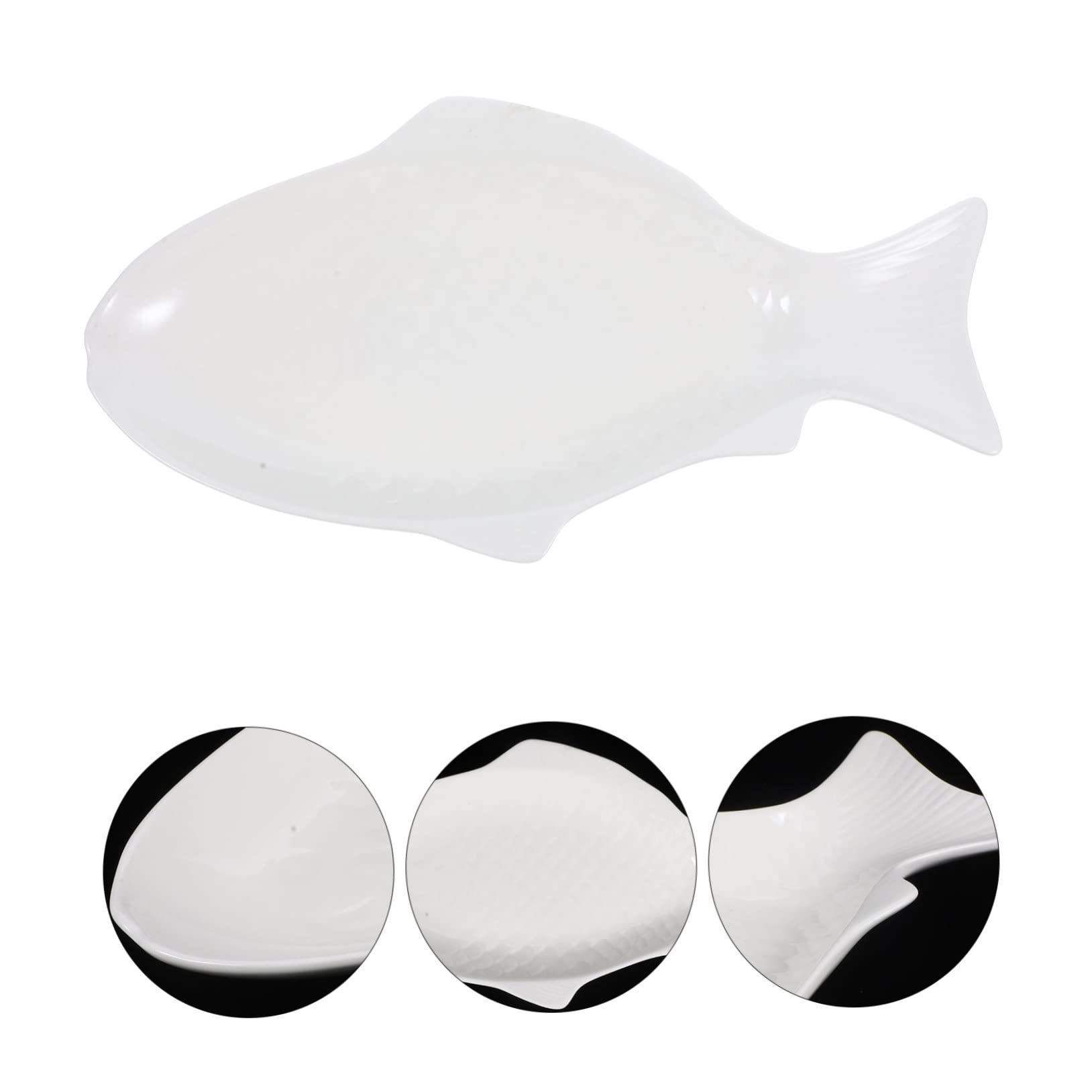 Piatto da portata a forma di pesce in ceramica, 38,1 cm, elegante vassoio per frutti di mare a forma di pesce, per antipasti e feste, perfetto per intrattenimento e decorazione della casa, ideale per