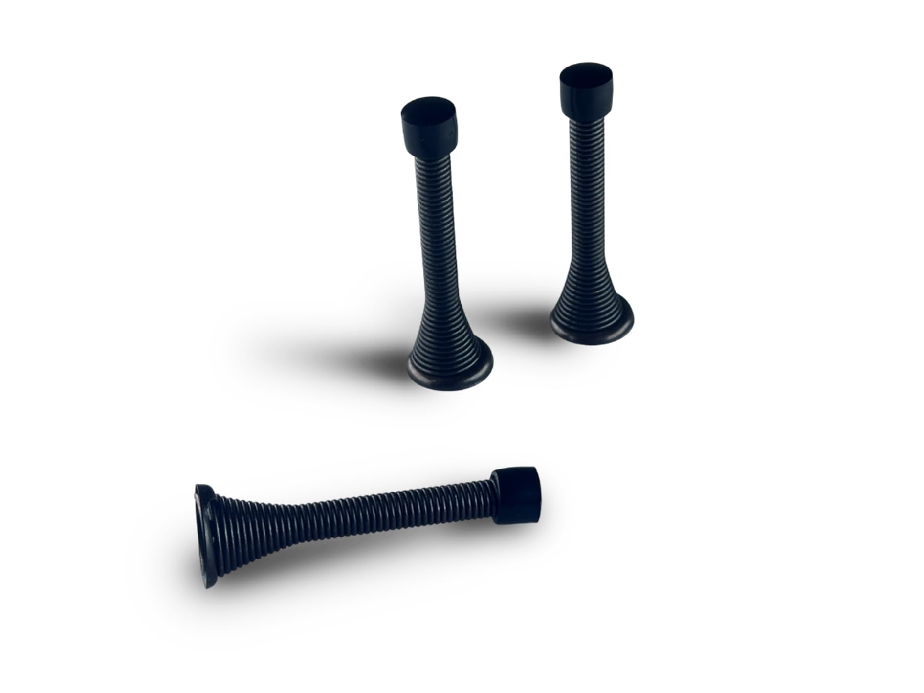 QCAA Flexible Spring Door Stop Bumper, 3-1/8", Steel, ORB Oil Rubbed Bronze, 3 Pack, Made in Taiwan