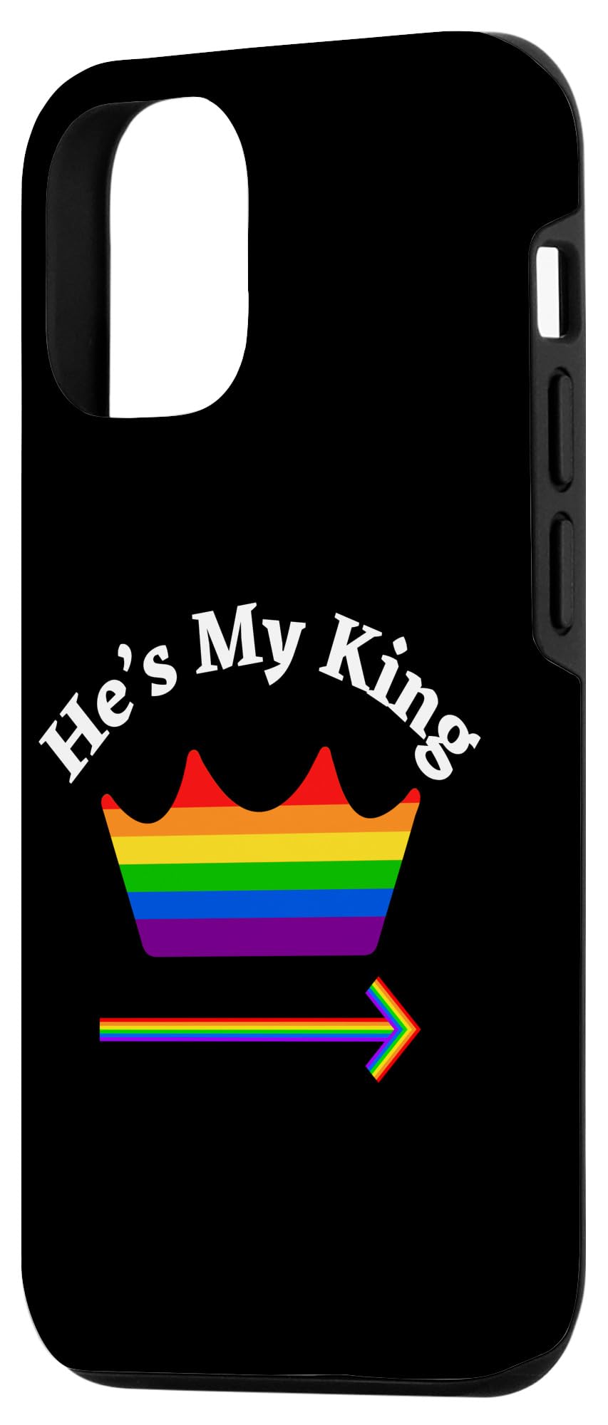 iPhone 15 LGBTQ Inspirational Love Gay Pride Men Rainbow He's My King Case - Image 2