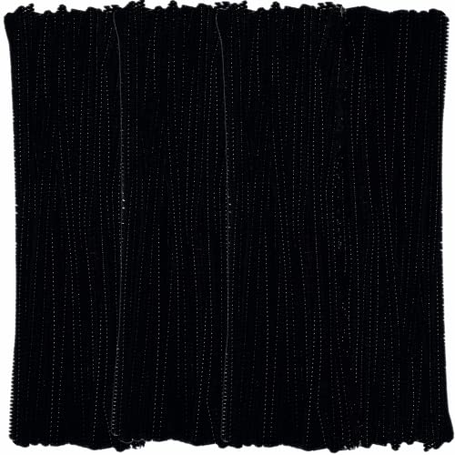 Pipe Cleaners Black Chenille StemsοΌ400 Pack) for Crafts Art Creative Decorations (6 mm x 12 Inch)