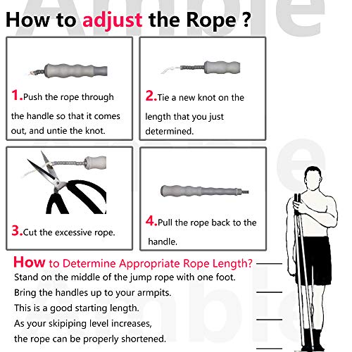 Jump Rope, Amble Soft Beaded Segment Jump Rope - Tangle-Free For Keeping Fit, Training, Workout And So On - Adjustable For Men, Women And Kids - 9 Feet #TOP5