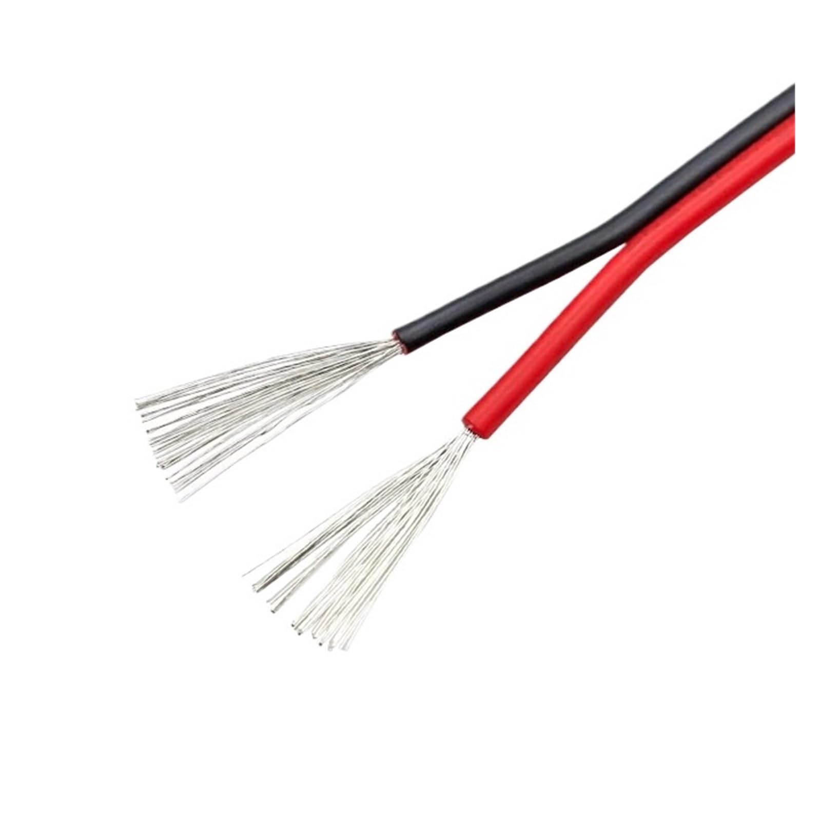 Kabel Głośnikowy 1-20 M Audio Czarny Czerwony Przewody Elektryczne Płaskie 2-pinowe Miękkie PCV Elektroniczne(10m22 AWG)