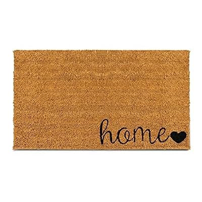 PLUS Haven Coco Coir Home Entrance Door Mat Home Sweet Home Welcome Mat - Heavy Duty Doormat for Outdoor & Indoor Use (Home)