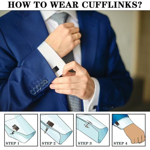 Mancuernillas para hombre clásicas negras con caja miniatura 5