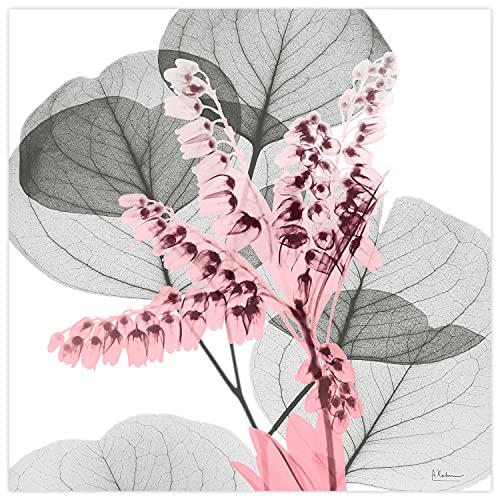 Empire Art Direct Arbusto de eucalipto de 1 hoja de arte de pared sin marco, panel de vidrio templado flotante, listo para colgar, sala de estar, dormitorio y oficina, 24 x 24 x 0.2 pulgadas, gris,