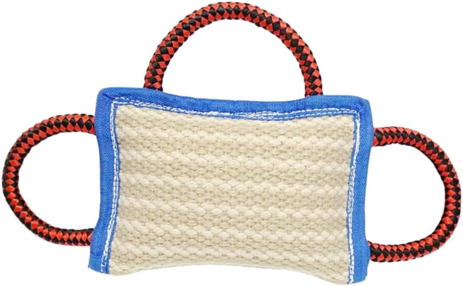 SUPVOX Sturdy Handle Pet Bite Pillow Dog Training Toy Chewing Pillow Interactive Play for Dogs Jute Material