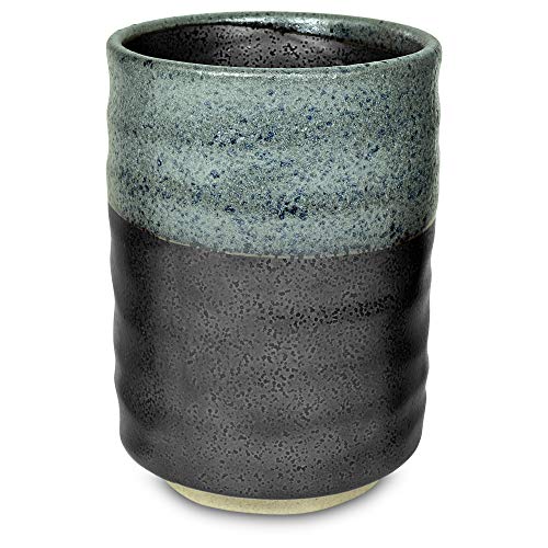 Mino Ware Traditional Japanese Yunomi Tea Cups, Set Of 2, Kurosuisho For Green Tea, Matcha Tea 3.14 Inch #TOP2