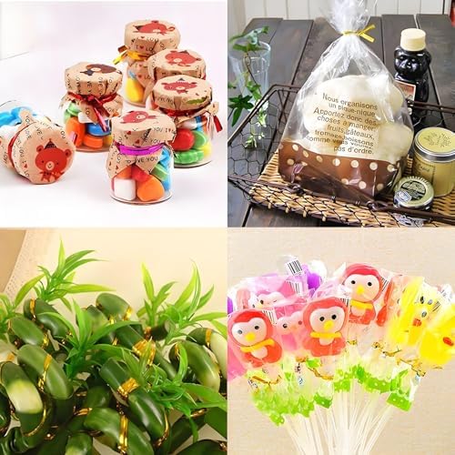 Gold Wire Twist Ties Sealing Machine - 50pcs Metal Bundling Ties, 300m/roll & 1000m/roll for Baking, Party Decorations, Candy Bags, Gift Wrapping Supplies