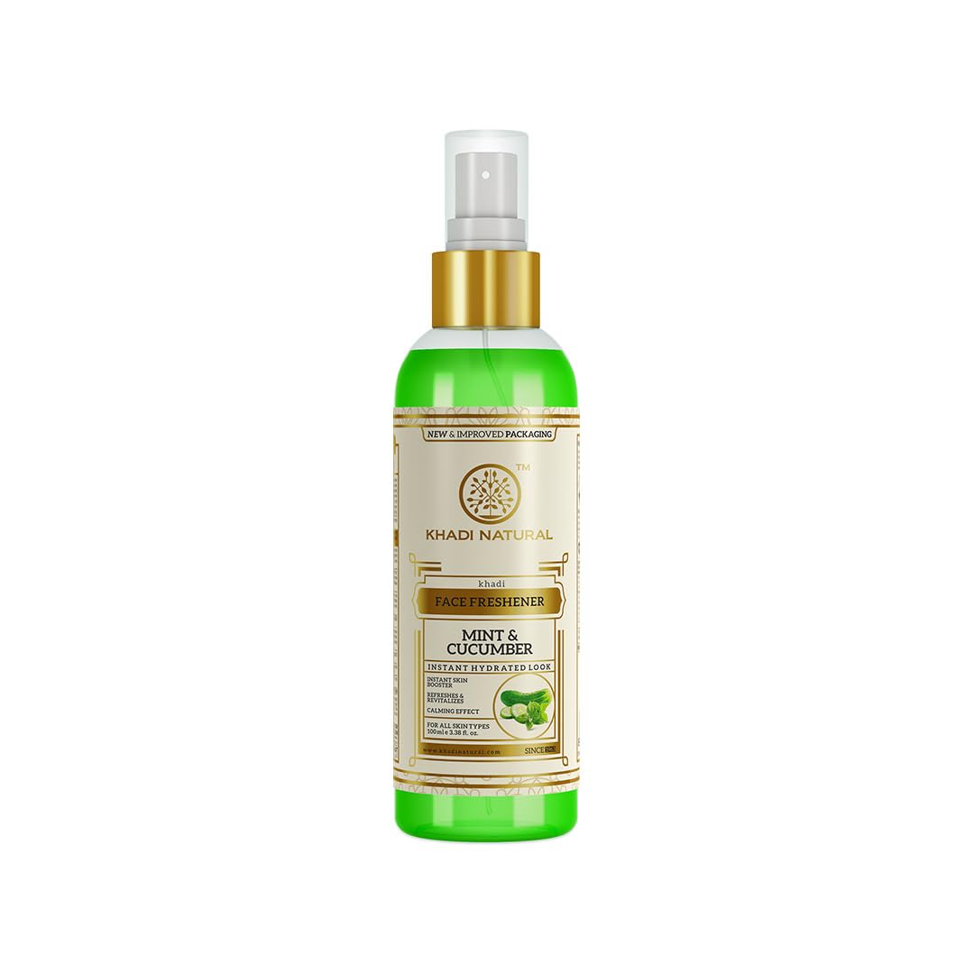 Khadi Natural Mint & Cucumber Face Spray|Refreshes and hydrates skin|Gives cooling effect on skin|Fights dryness and irritation|Suitable for All Skin Types | 100ml