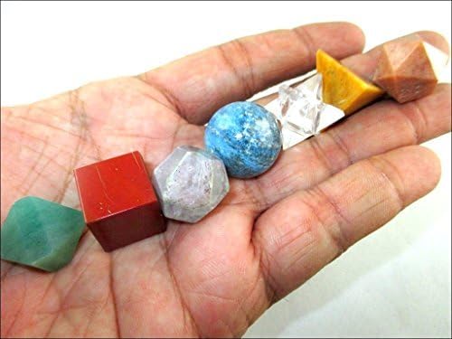 Miniatura 8 de Jet 7 Chakra Geometría Set Sólidos Platónicos Curación Cristal Terapia Folleto Sagrado Divino Energizado Cargado Positivo Paz