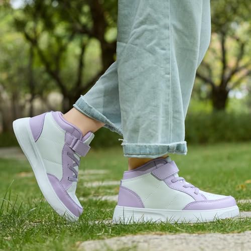 Image of Kids Sneakers Boys Running Shoes Girls High Top Casual Lightweight Classic Adjustable Strap Sneakers