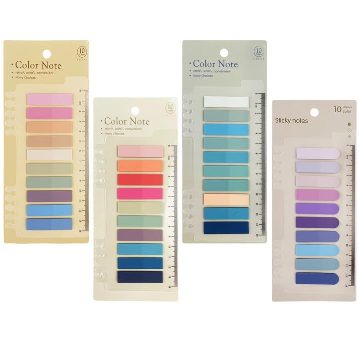 Mesybveo 800 Piezas Marcadores Adhesivos, Notas Adhesivas de Colores, Indices Adhesivos con Regla, Transparente Marca Pagina con Cabeza Redonda ParaLeer Notas, Clasificar Documentos