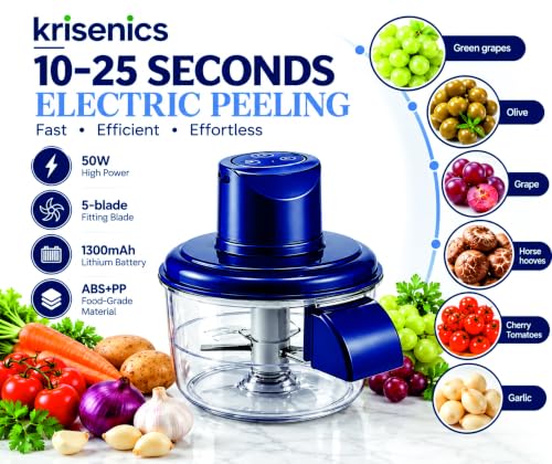 Image of 2026 Upgraded Rechargeable Electric Fruit & Vegetable Peeler with 5-Blade System | Automatic Garlic, Grapes & Cherry Tomato Peeler Machine | Fast Smart Kitchen Peeling Tool for Home & Restaurant Use