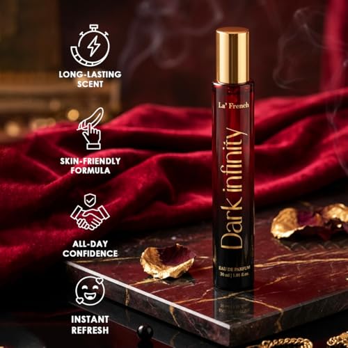 Image of La French Dark Infinity Perfume for Men 30ml| Long Lasting Bold Fragrance | Premium Daily Wear & Party Perfume for Men | Travel Friendly