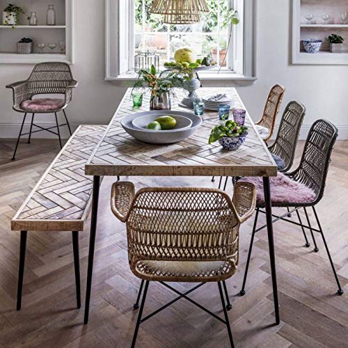 Furniture Mango Wood Dining Table Long Table | 6 Seater Dining Set | Wooden Dining Table with Chair - Dining Room Furniture !! ONLY Table !!